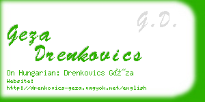 geza drenkovics business card